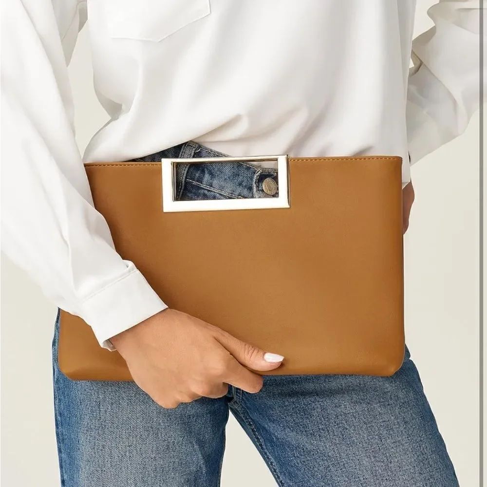 Leather Clutch Purse Evening Handbag - Picture 4 of 5